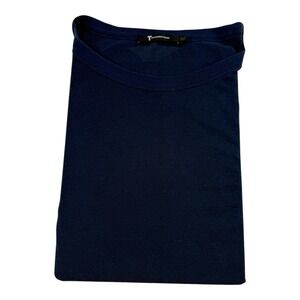 T Alexander Wang Blue Silk Cotton Short Sleeve T-Shirt Men's Size Large